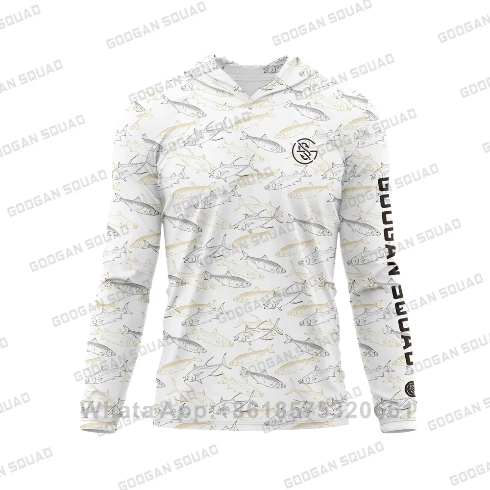 

GOOGAN SQUAD Fishing Hoodie Men And Children Long Sleeve Performance T-shirt UPF 50 Hood Sun Protection Uv Breathable Angling