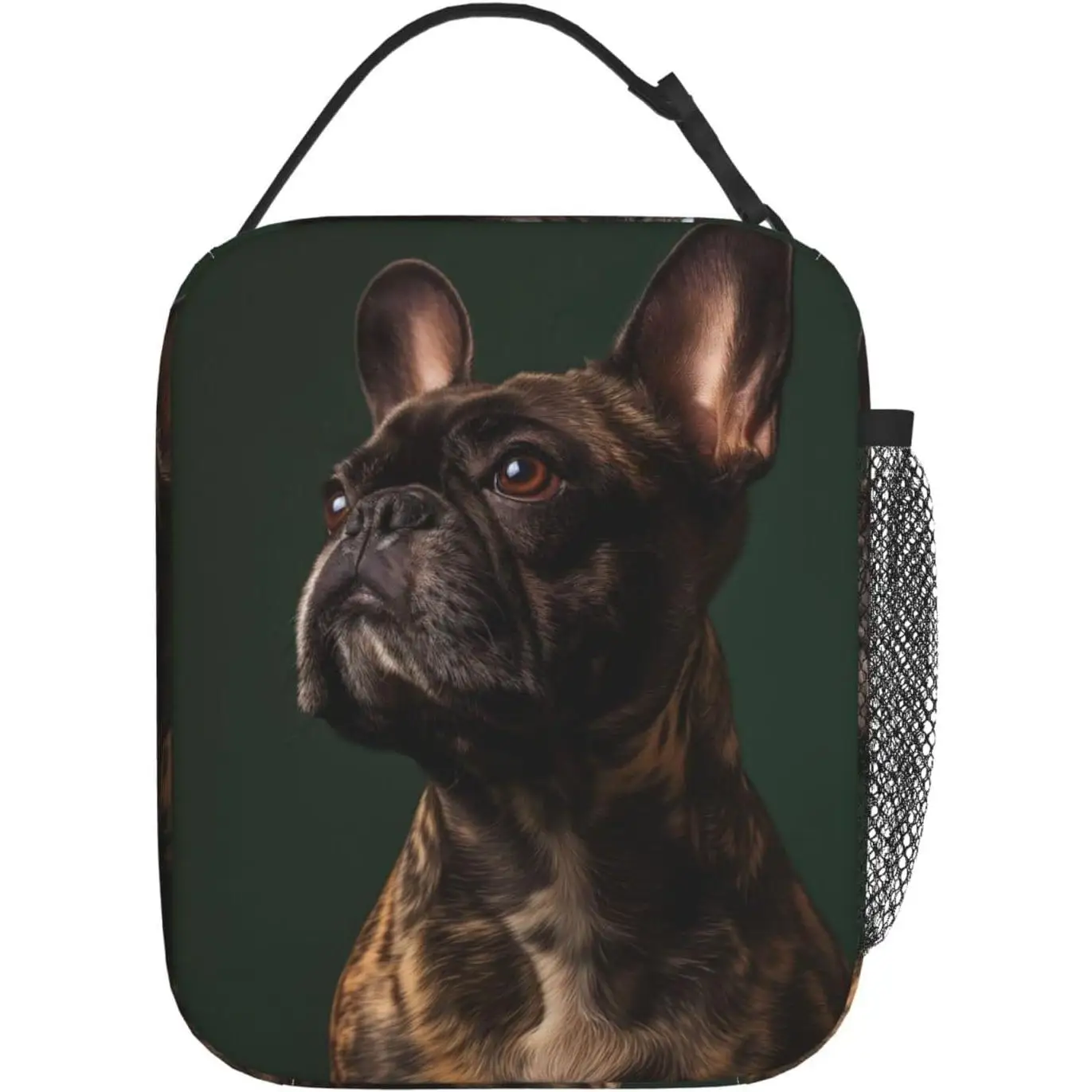 Realistic Dog Portrait Reusable Tote Bag for Pet Lovers Cute Puppy Design Lunchbag Portable Cooler Lunchboxes for Work School
