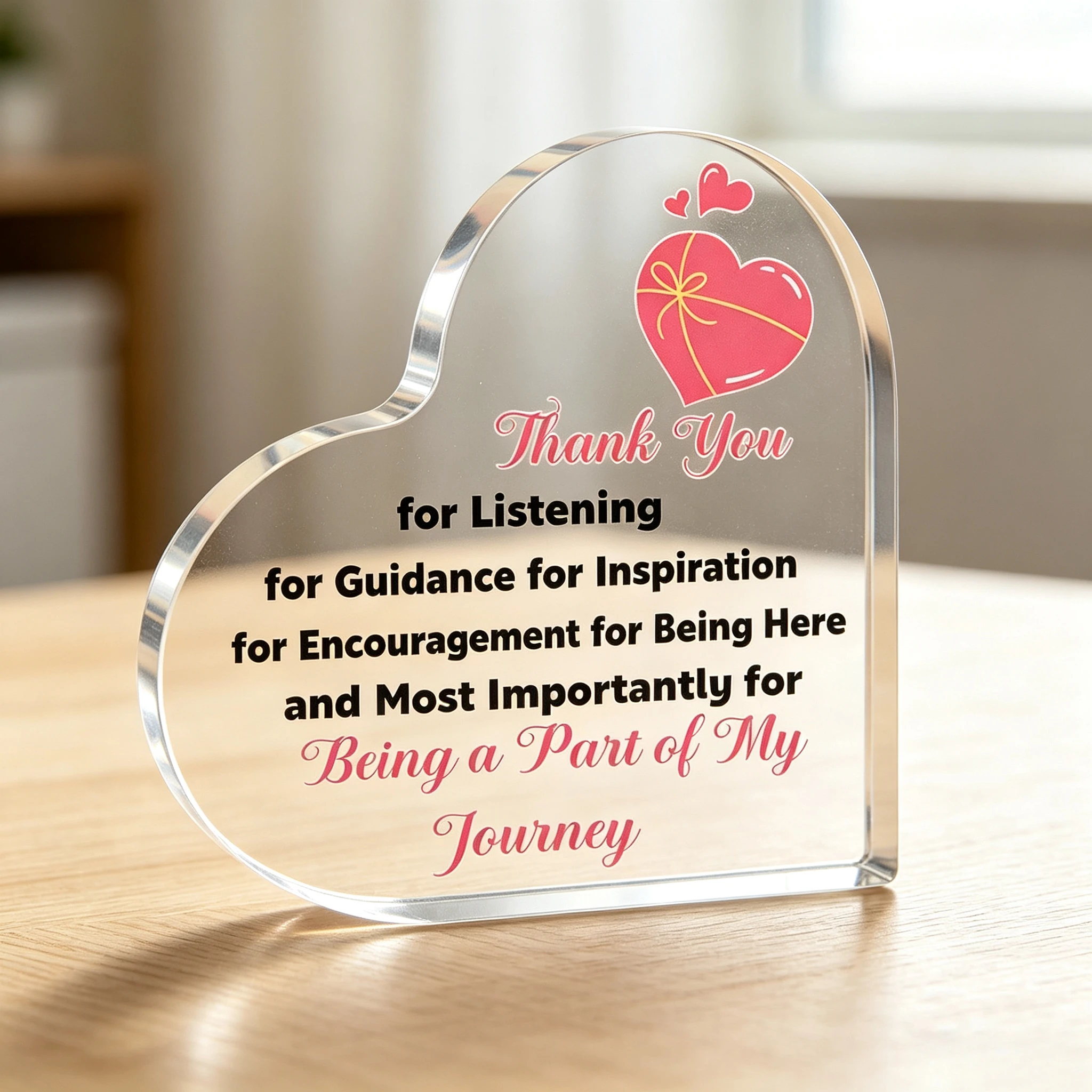 Heart Acrylic Plaque Teacher Appreciation Gift Teacher Inspirational Gift Heart Shaped Acrylic Decor Thank You Teacher Gi For Friends, Gifts For Family Coworker Home Decorative Signs 4 x 4 inch