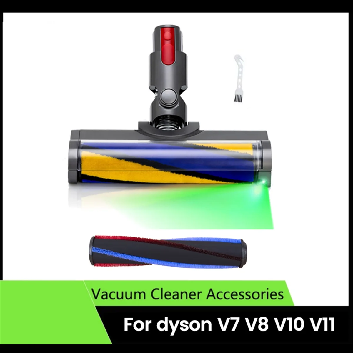 

Hot sale LED Soft Roller Clean for V7 V8 V10 V11 Vacuum Attachments Illuminating Hidden Dust and Debris for Hard Floor