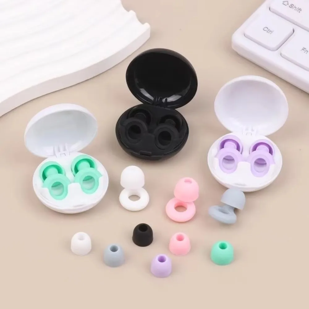 

1 Box Silicone Earplugs Silicone Material Insulation Noise Reduction Earplugs Noise Reduction Insulation Earplugs Airplane