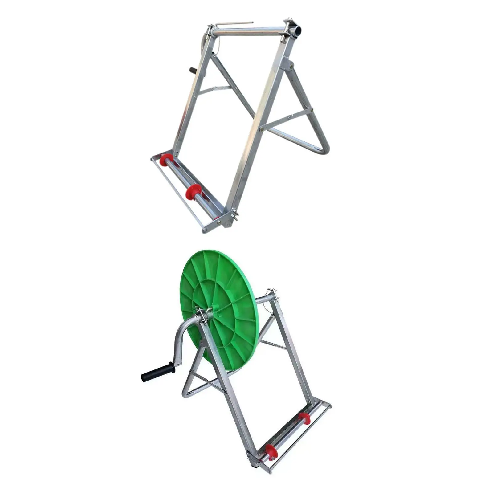

Garden hose trolley with hand crank for cleaning parks and farms
