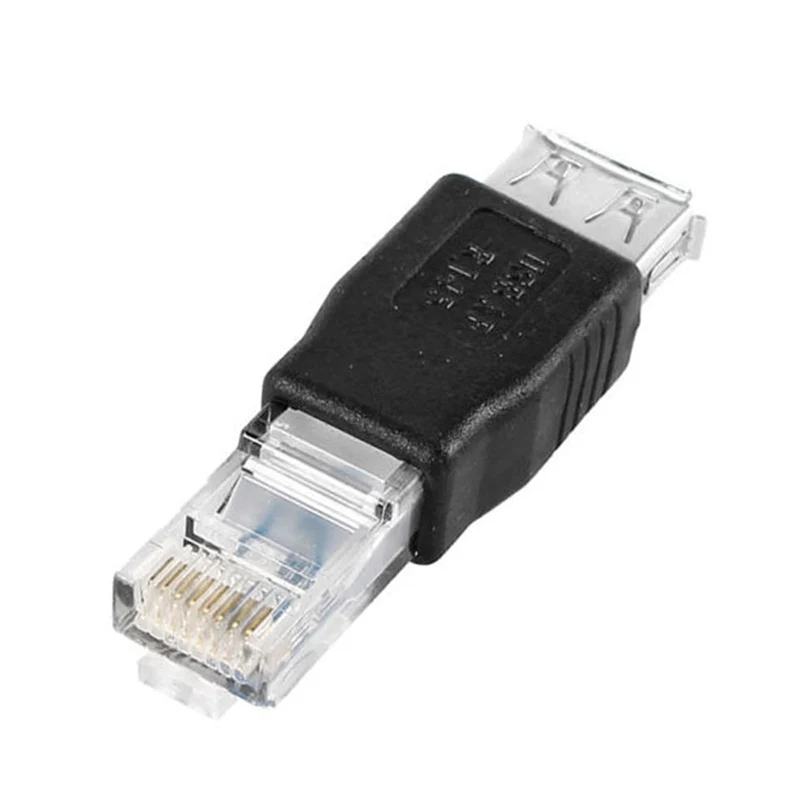 2Pcs PC USB to RJ45 Female A to Ethernet Internet RJ45 Connector Adapter Connector Adapter PC  Laptop Accessories