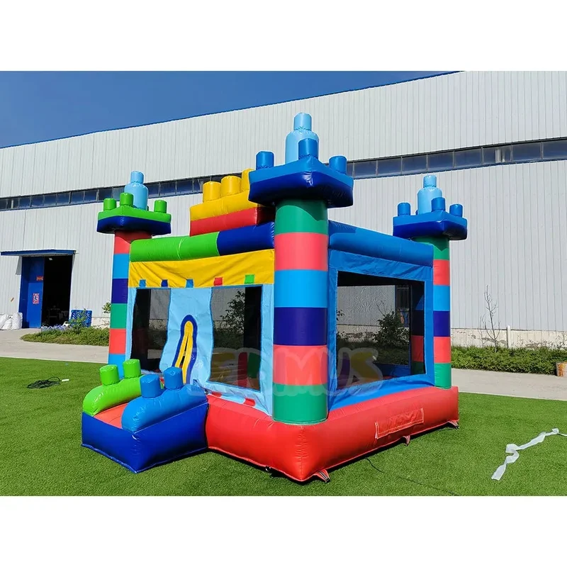 Kids' Outdoor Colorful Building Block Inflatable Bounce House Bouncy Castle Inflatable Bouncer for Sale