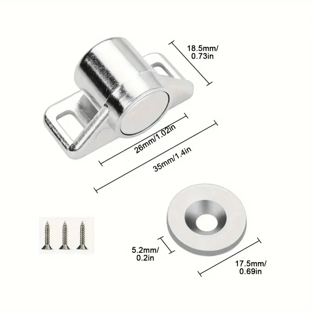 強力な磁気磁気キャッチカセット磁気吸引ハンドルドリル不要のバックル亜鉛合金ハードウェアキャビネットドアキャッチ