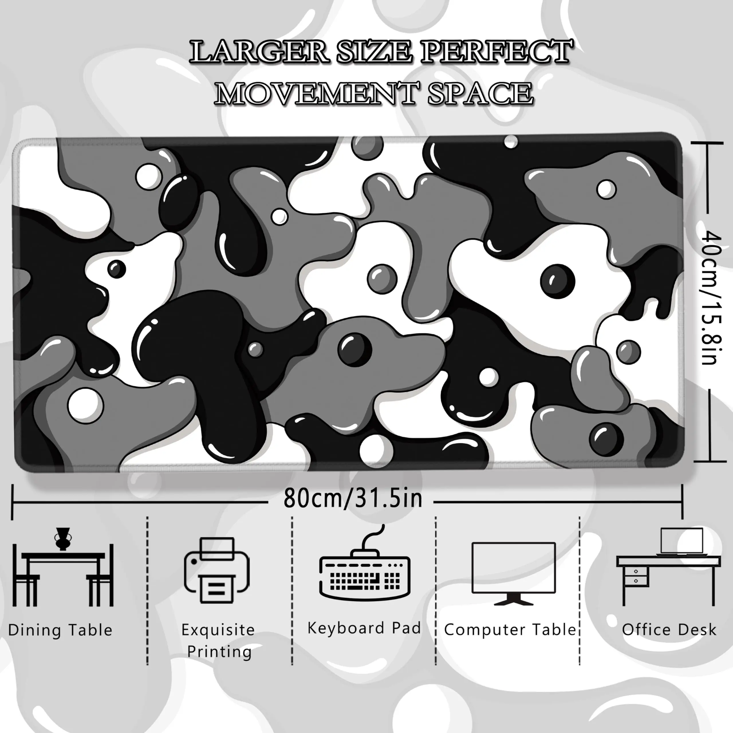 Cool 1Pcs Large Mouse Pads For Desk Gaming Mouse Pad, Pad with Stitched Edges and Non-Slip Rubber Base, Extended Mouse Pad