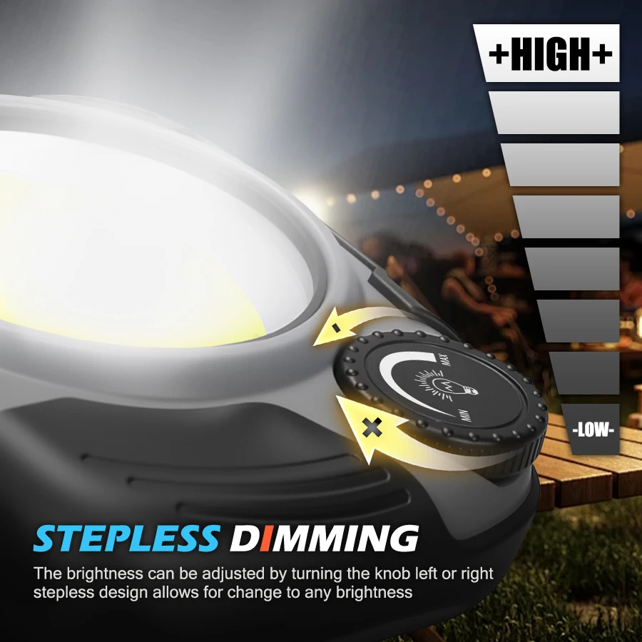 Mini LED Handheld Flashlight USB C Rechargeable Flashlight Outdoor Stepless Dimmable Light for Camping Portable Hook Tent Light