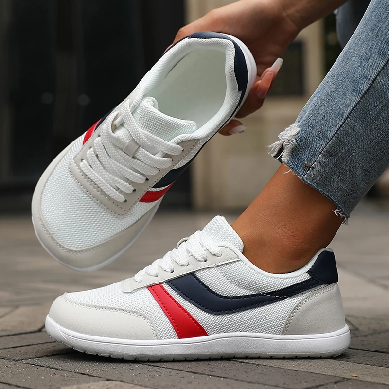 Novo dedo do pé largo sapatos femininos unisex leve respirável minimalista descalço tênis sola macia ampla última caminhada tênis