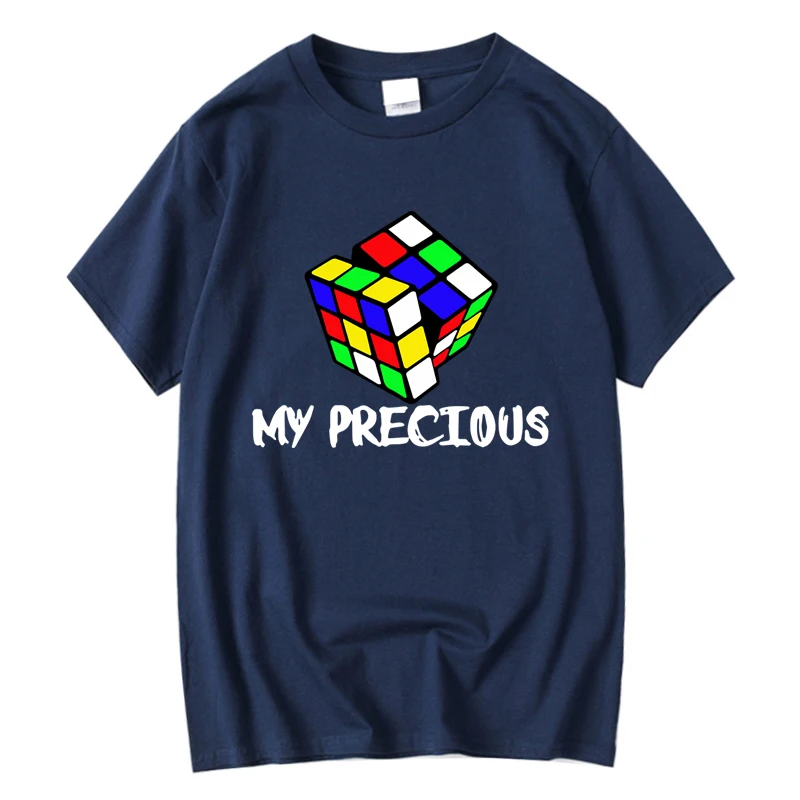XINYI Men's T-Shirt 100% Cotton Funny Cube Print Summer Casual Short Sleeve round Neck Customizable DIY Hand-Painted Clothing