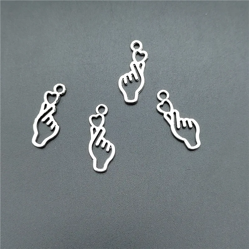 Finger Heart Diy Jewelry Charms Beads Borahae I Purple You Necklace Decorative Pendant Gesture Hanging Ornament Love Kpop Hallyu image 4