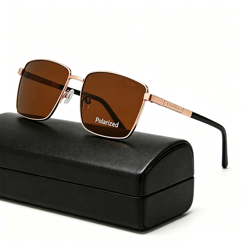 Quadratische polarisierte Sonnenbrille für Herren und Damen, Luxusmarke, Designer-Sonnenbrille, modisch, für Autofahren, Angeln, UV400, Herrenbrille 2026