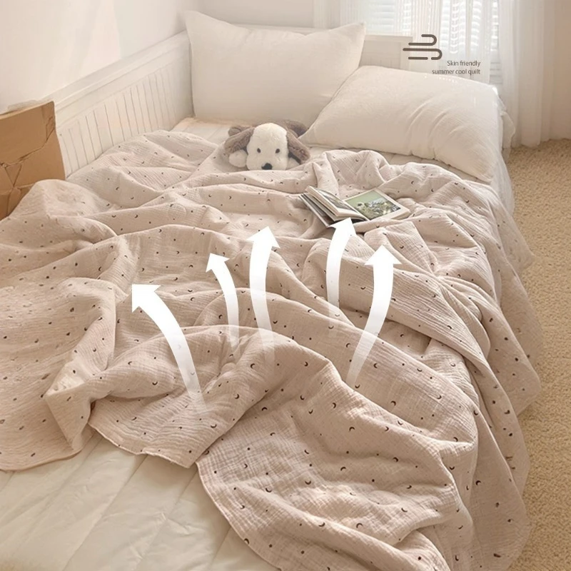 Spring Summer Cool Quilt Skin-friendly Washed Cotton Air Conditioning Quilt Breathable Soft Blanket Home Textiles Nap Blanket