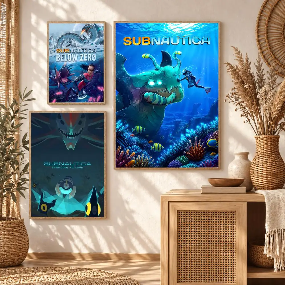 Immersive Game S-Subnautica 2 Poster Premium Modern Waterproof Wall Art Pictures for Bedroom Living Room Bar Decor