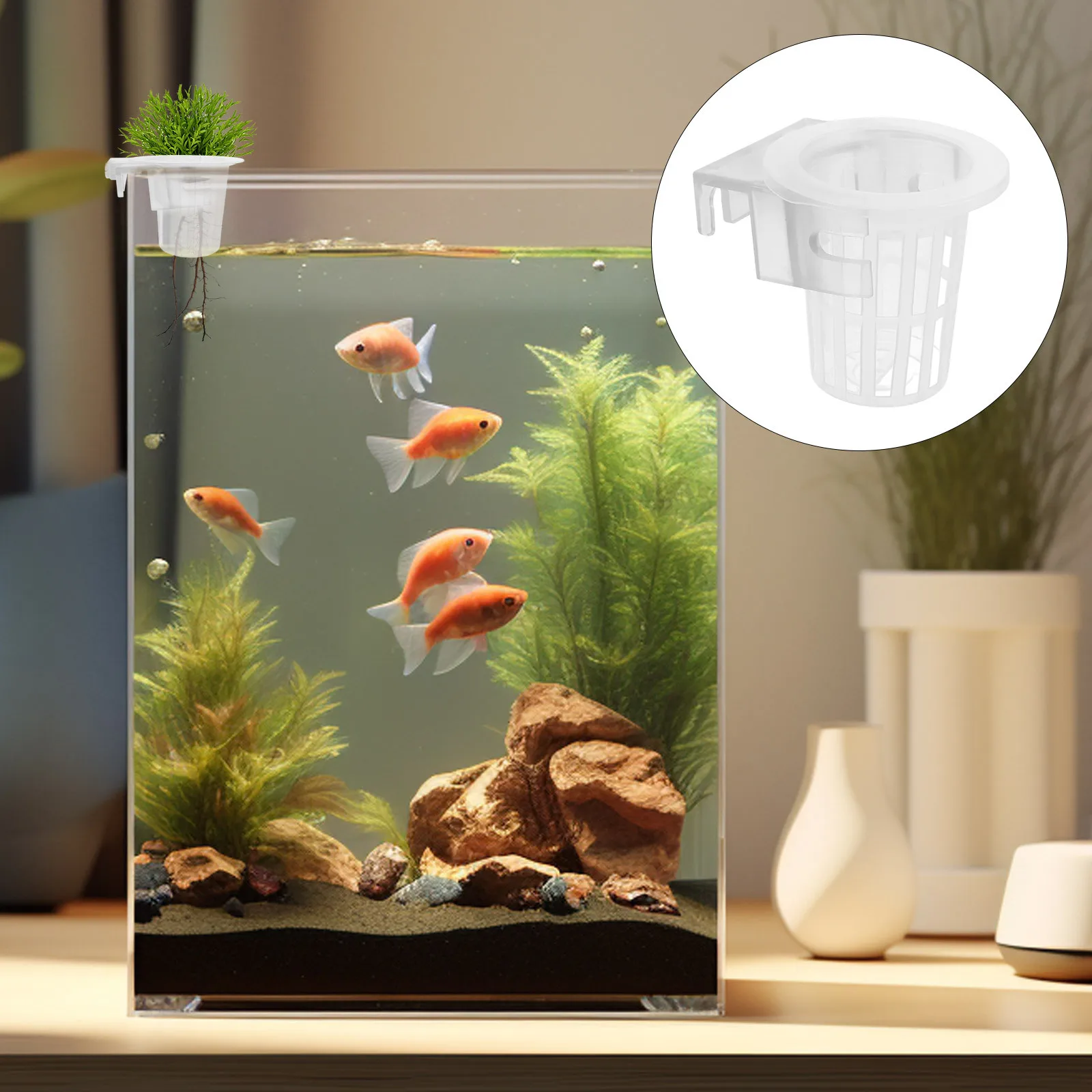 

2Pcs Transparent Aquarium Plant Holder Clear Observation Design for Fish Tank Plants Rack Multi-Plant Accommodation Hanging