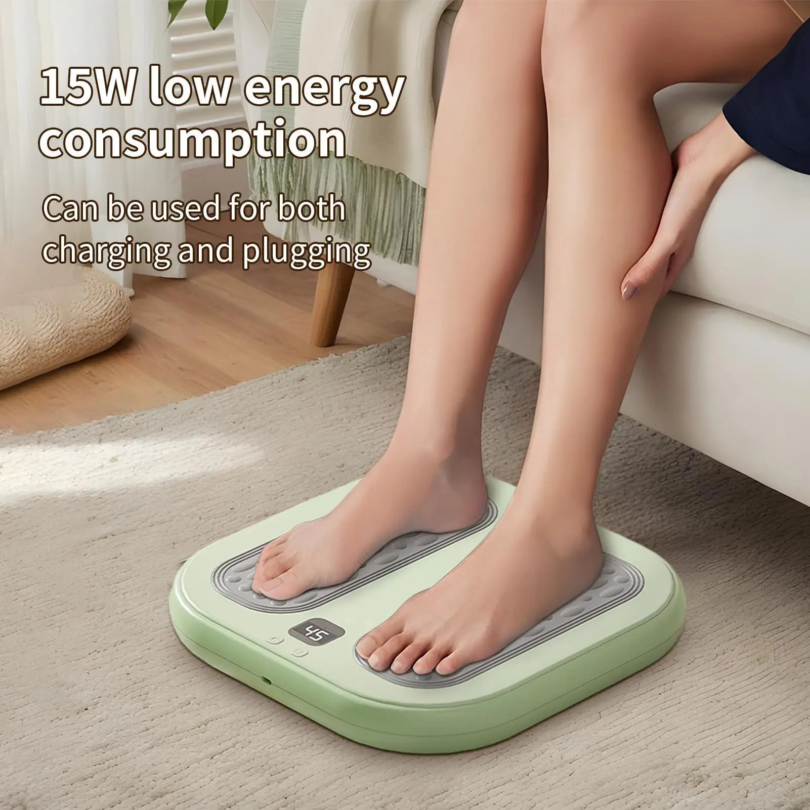 Foot Massage Pad Portable Feet Massager Vibration Adjustable Temperature Blood Circulation Relax Muscles Rechargeable Foot Pad