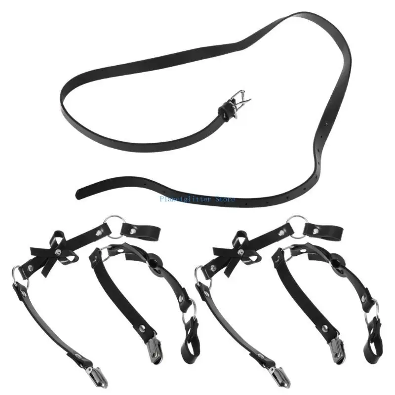 652B مشبك معدني أربطة للنساء حزام رباط خصر قابل للتعديل من جلد البولي يوريثان #3