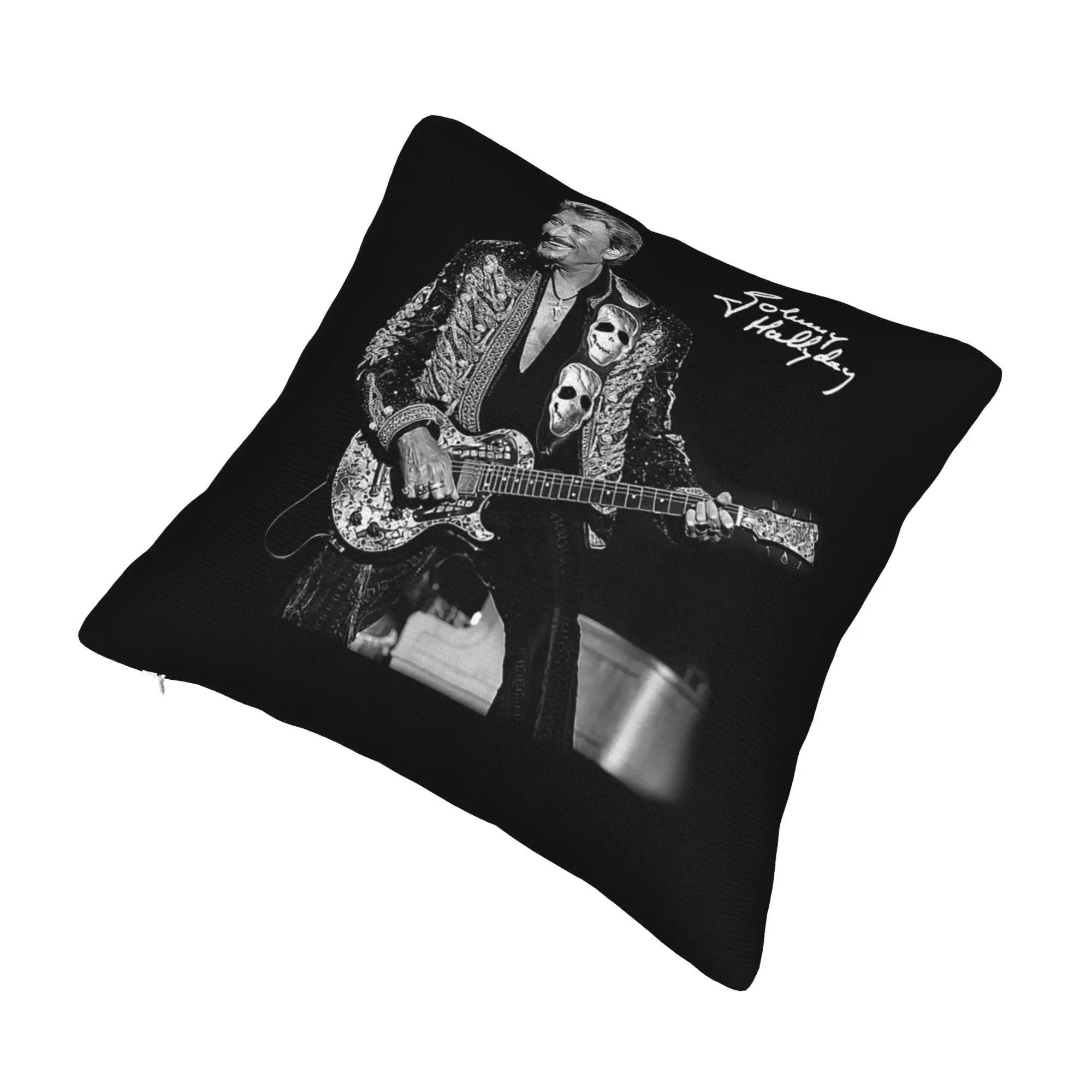 Modern Johnny Hallyday Cushion Cover Soft French Singer Rock Music Pillow Case Living Room Decoration