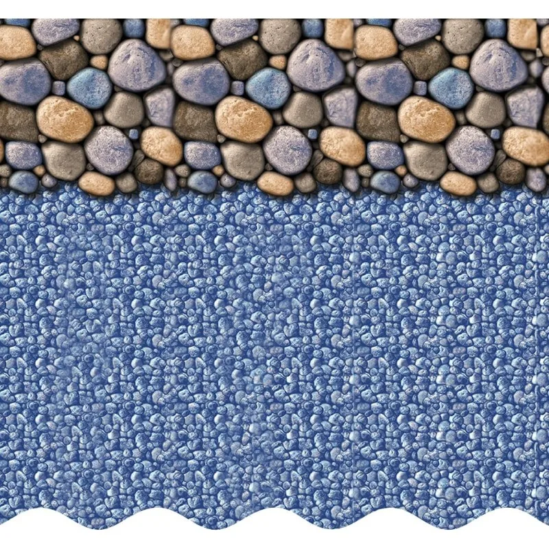 

Smartline 21 ft Round Swimming Pool Liner ，Seaside Lagoon ， 48-52 Inch Wall Height ，25 Gauge Heavy Duty Virgin Vinyl ，