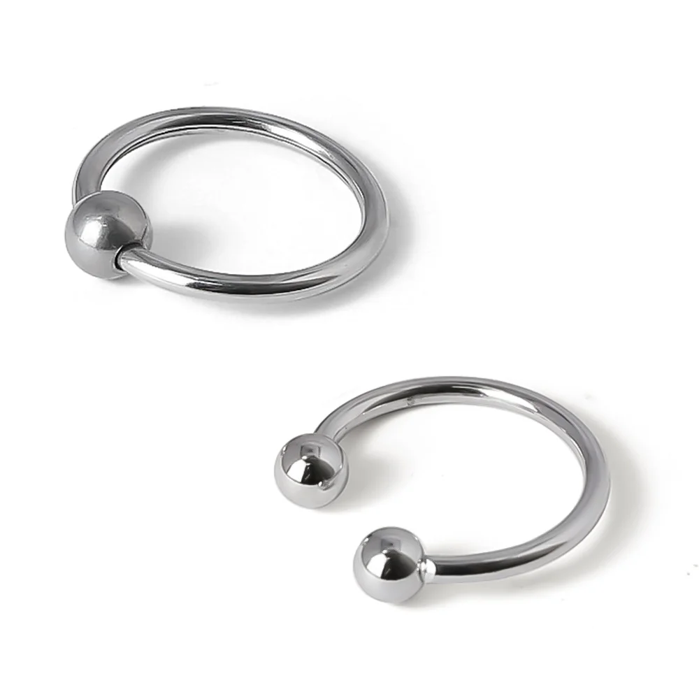 

2 Styles Available Penis Ring With Balls Premium Stainless Steel Glans Ring Delayed Ejaculation Cock Ring BDSM Sexy Toys For Man