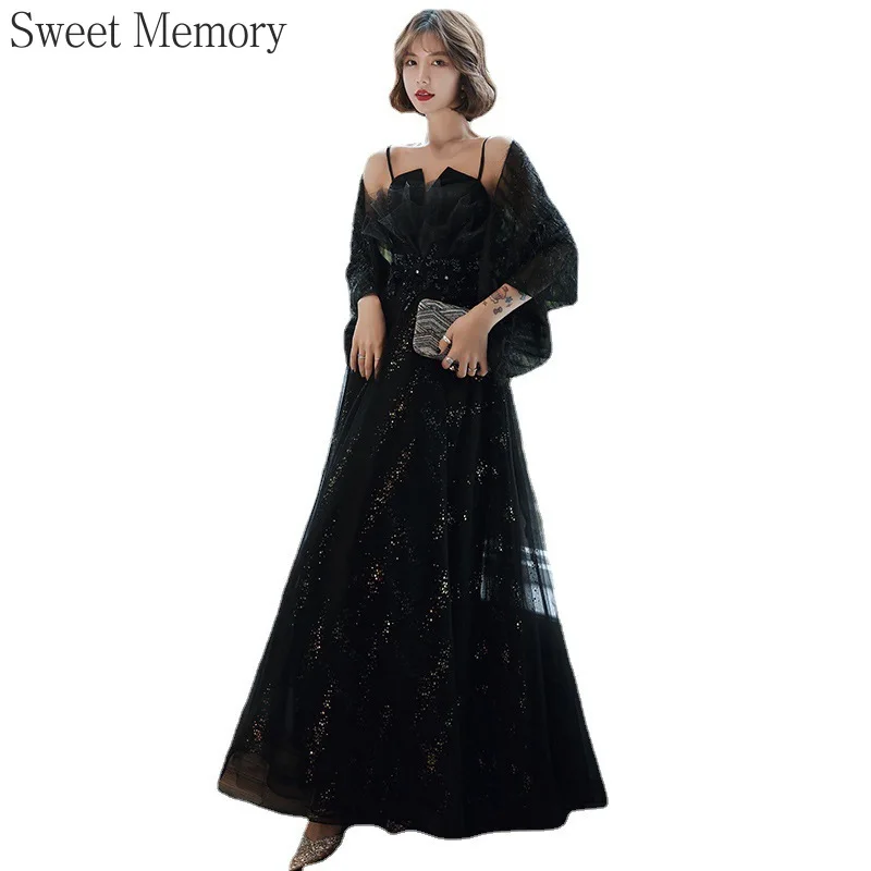 N130 Customized Black Champagne Dark Red Formal Dresses Sweet Memory