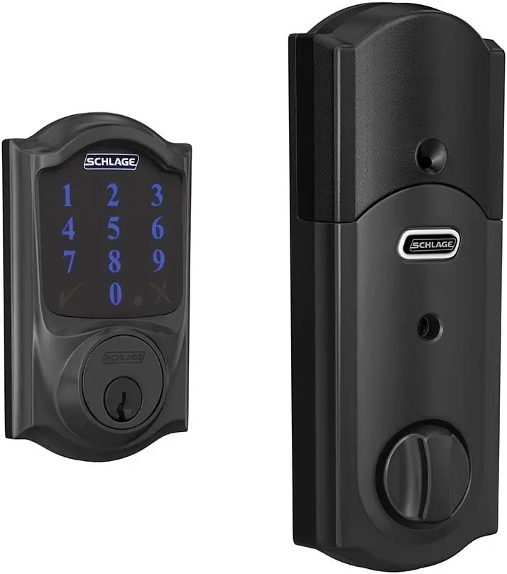 

BE469ZP CAM 622 Connect Smart Deadbolt with alarm with Camelot Trim in Matte Black, Z-Wave Plus enabled