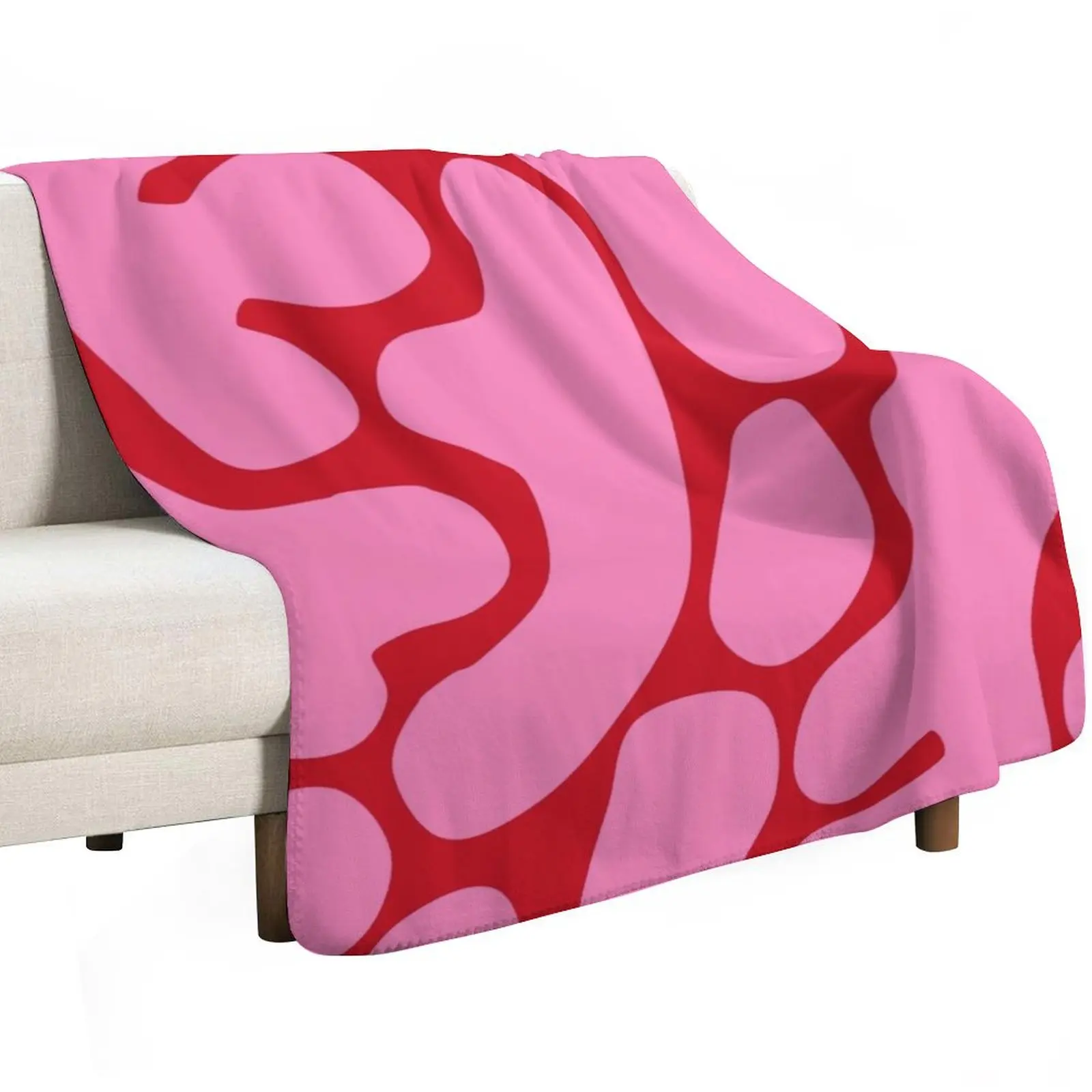 Preppy Coral Reefs Pattern in Red and Pink Throw Blanket Plaid on the sofa Weighted Decoratives bed plaid Polar Heavy Blankets