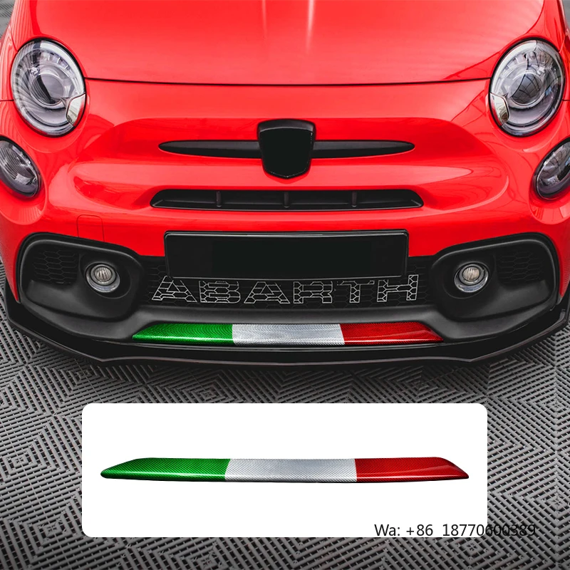 Shasha Carbon for Fiat Front Bumper Lower Lip Trim Real Carbon Fiber Exterior Accessories for Abarth 595