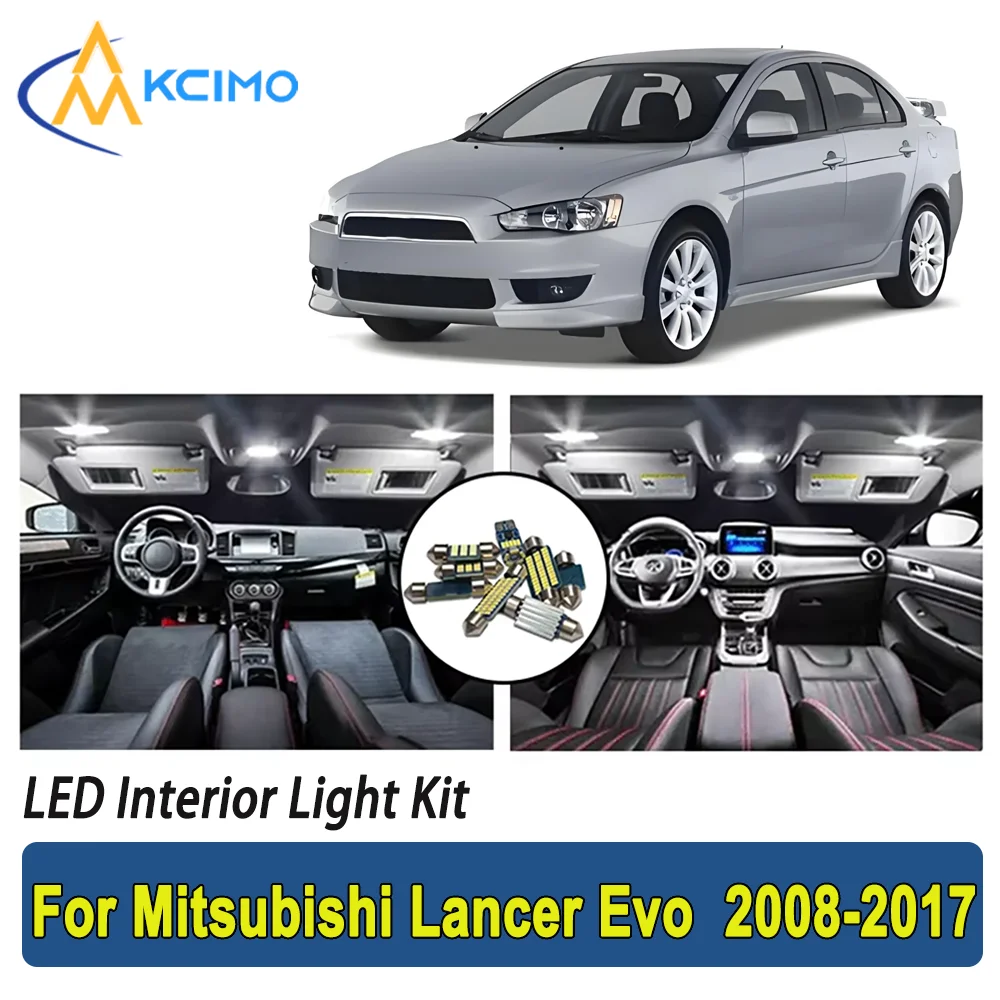 

New Light Bulb For Mitsubishi For Mitsubishi Lancer Evo 2008-2017 Premium Bright LED Interior Dome Map Trunk Light Kit Car Led