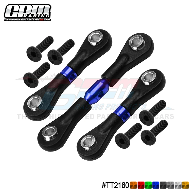 GPM Remote Control Model Car Accessories for TAMIYA TT02/TT02T Aluminum Alloy Adjustable Length Steering Rod 1Set # TT2160