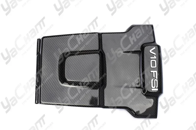 Dry Carbon Fiber Engine Cover & Motor Shield Cover with Letters Fit For 2014-2015 R8 V8 V10 Coupe & Spyder