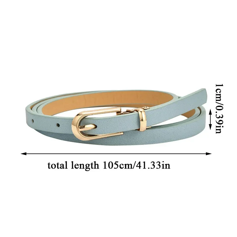 New Cute Candy Color Belt Women's Thin Belt Daily Versatile Pants Jeans Dress Belt Alloy Buckle Belt Adjustable