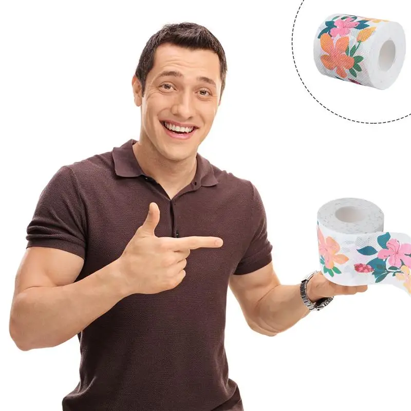 1 Roll Colorful Printed Roll Paper delicate decor Toilet Paper Exquisite Handkerchief Paper floral Printed Portable Toilet Paper