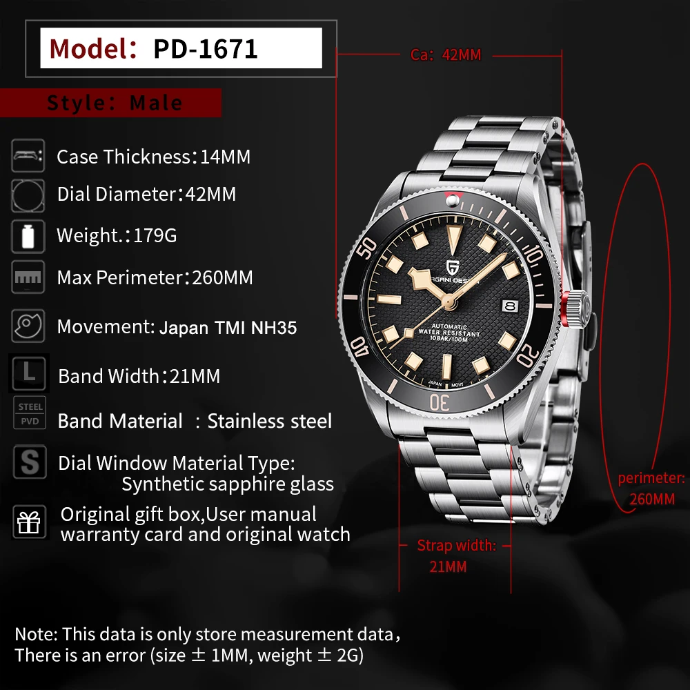 PAGANI DESIGN BB58 Retro Herrenuhren 2025, Top-Luxus-Automatikuhr für Herren, mechanische Armbanduhren, AR-Saphir NH35, Herren-Geschenk