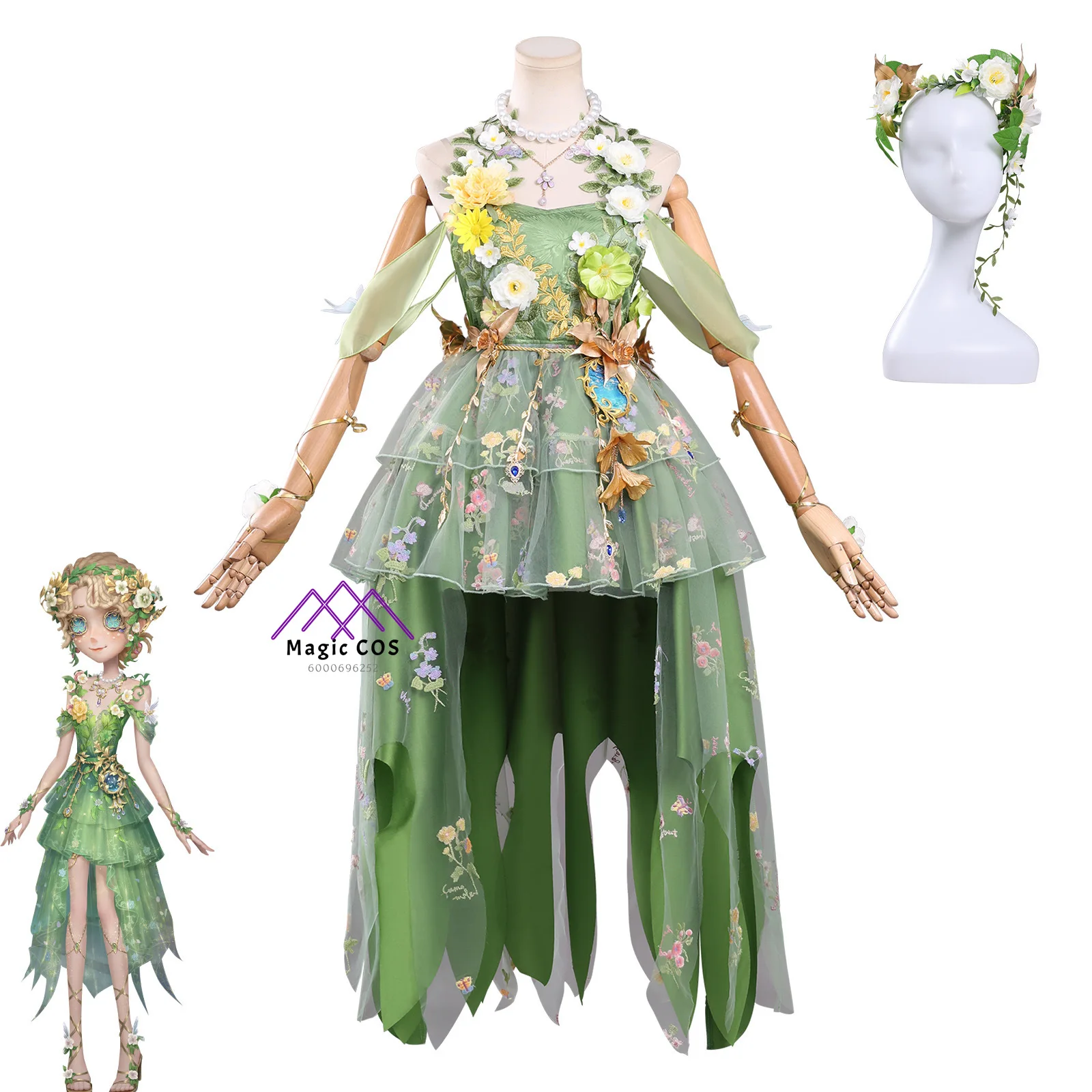 

Game Identity V Cosplay Gardener Eternal Summer Never Fades Costume Anime Emma Woods Role Playing Dress for Women Comic Con