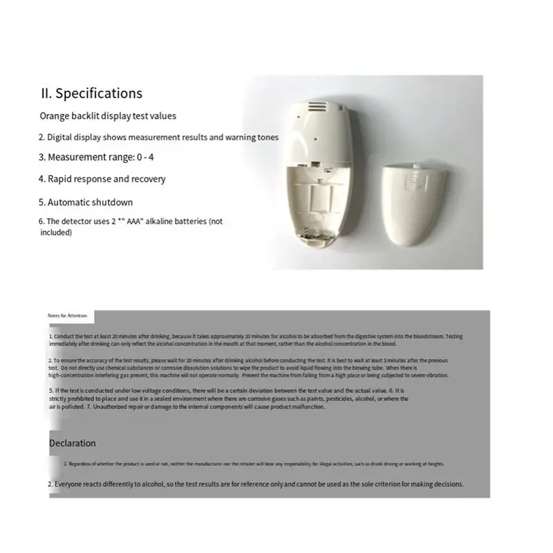 Bad Breath Detector Halitosis Detection Tool Anti Oral Odour Test Health-Care Gadgets Breathalyzer-A61E