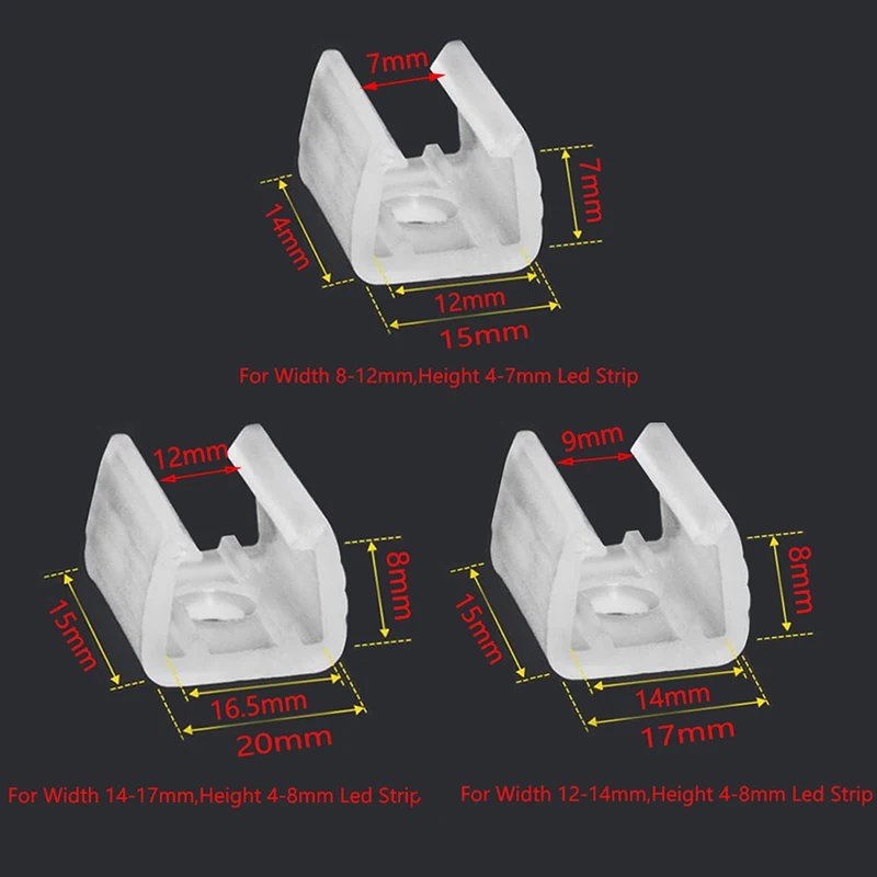 Met Schroef 5 MM-20 MM LED Strip Sluiting Plastic Fix Clips Houder Connector Keuken Verlichting Accessoires Voor Waterdichte Neon Lamp