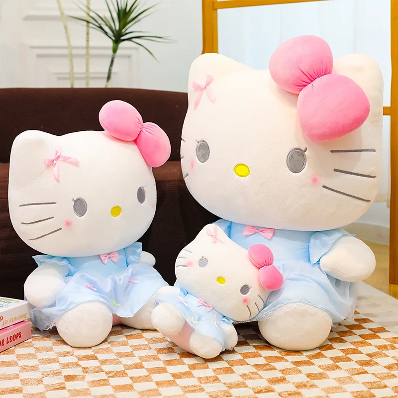 50cm Hello Kitty Plush Toys Sanrio Cute Movie KT Cat Dolls  Soft  Stuffed Hello Kitty Birthday Gifts For Kids  New  Dress  Doll