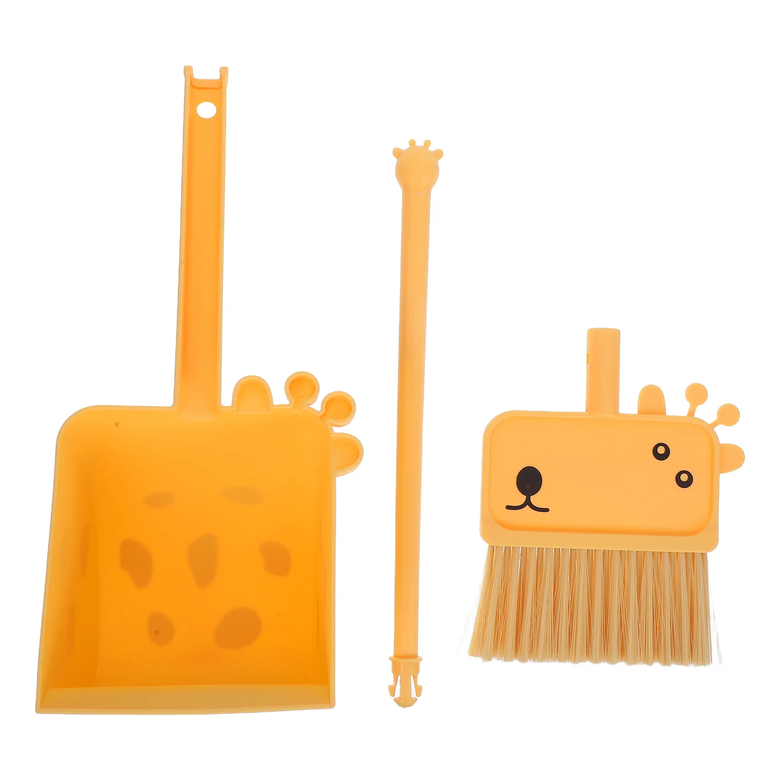 1Set Toddler Giraffe Themed Mini Broom Dustpan Cleaning Helper Kit Compact Small Educational Housekeeping Supplies Pretend Play