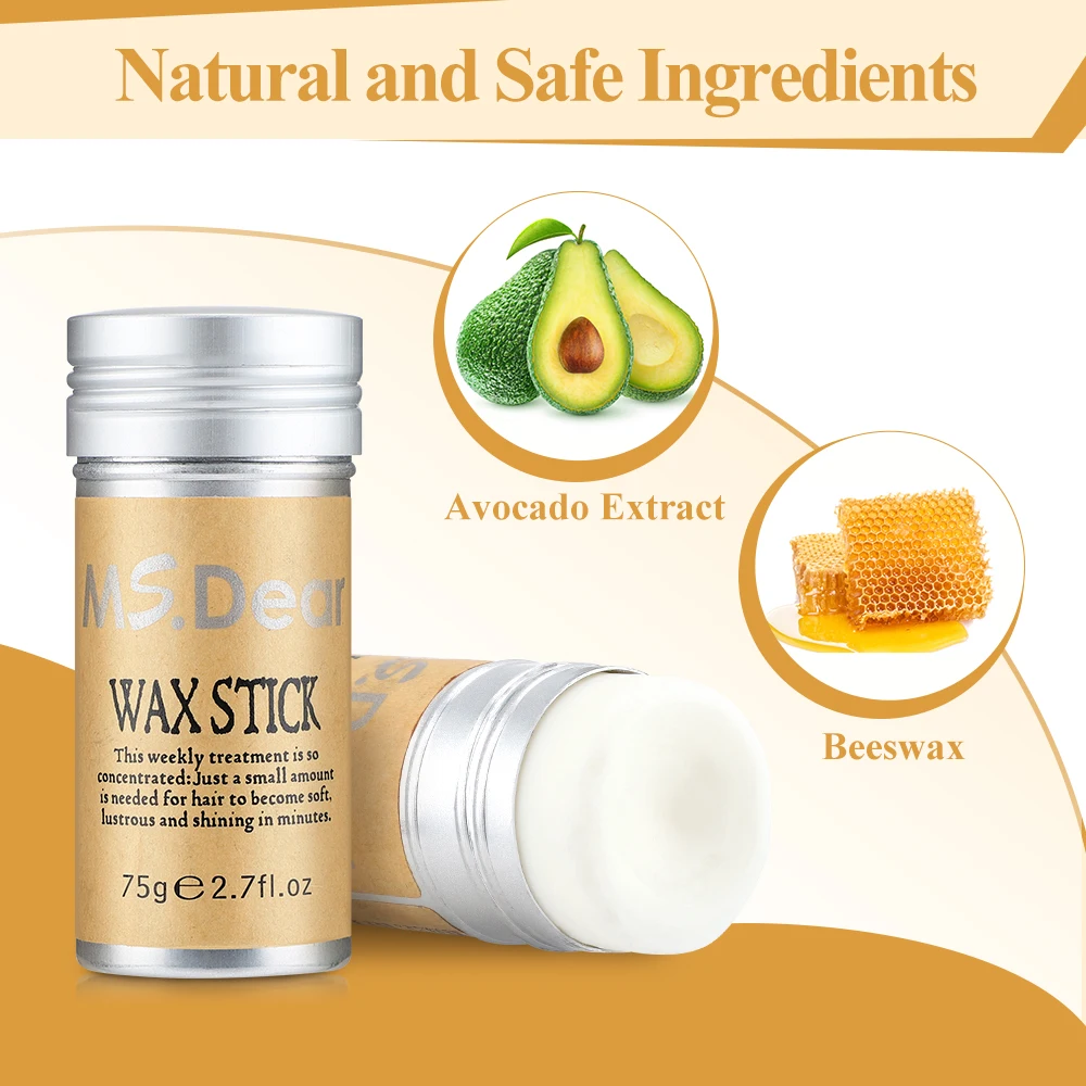 남녀공용 헤어 왁스 스틱, 곱슬 방지, 영양 회복, 매끄러운 배열, 느슨한 헤어 왁스 스틱, 크림 스타일링 모델링 연고