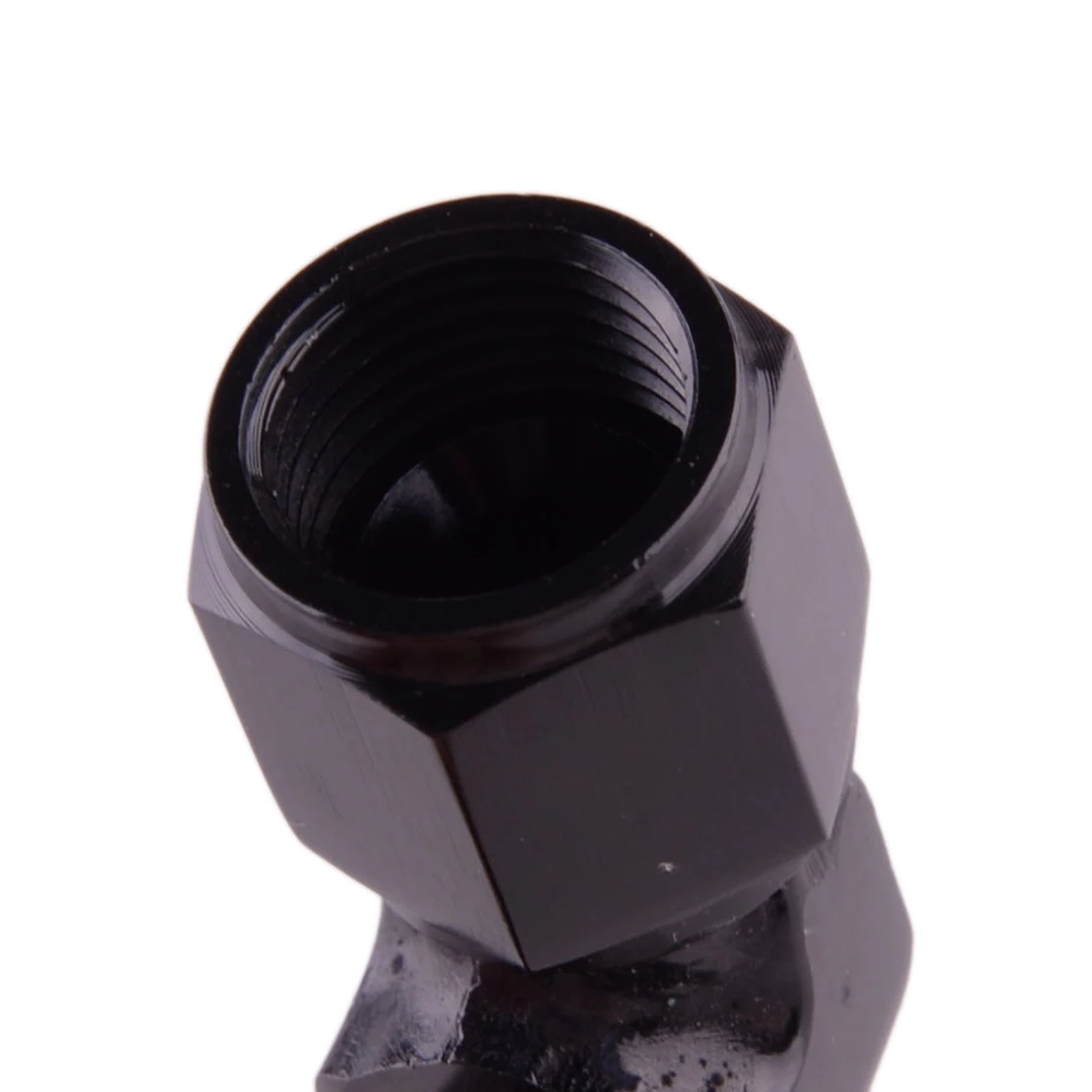 Black Swivel 90 Degree 6AN to 3/8 & 5/16 Barb Female Fitting Adapter for Fuel Line Pump Filter Aluminum Alloy