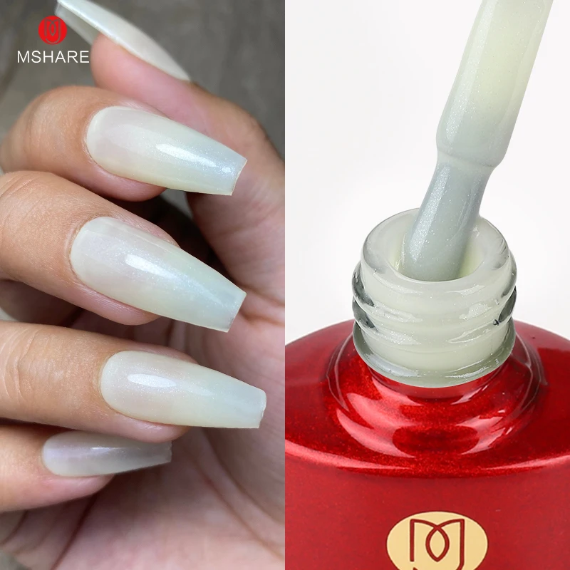 Mshare unhas leitosas gel polonês translúcido semi-permanente uv led gel cura com lâmpada 10ml