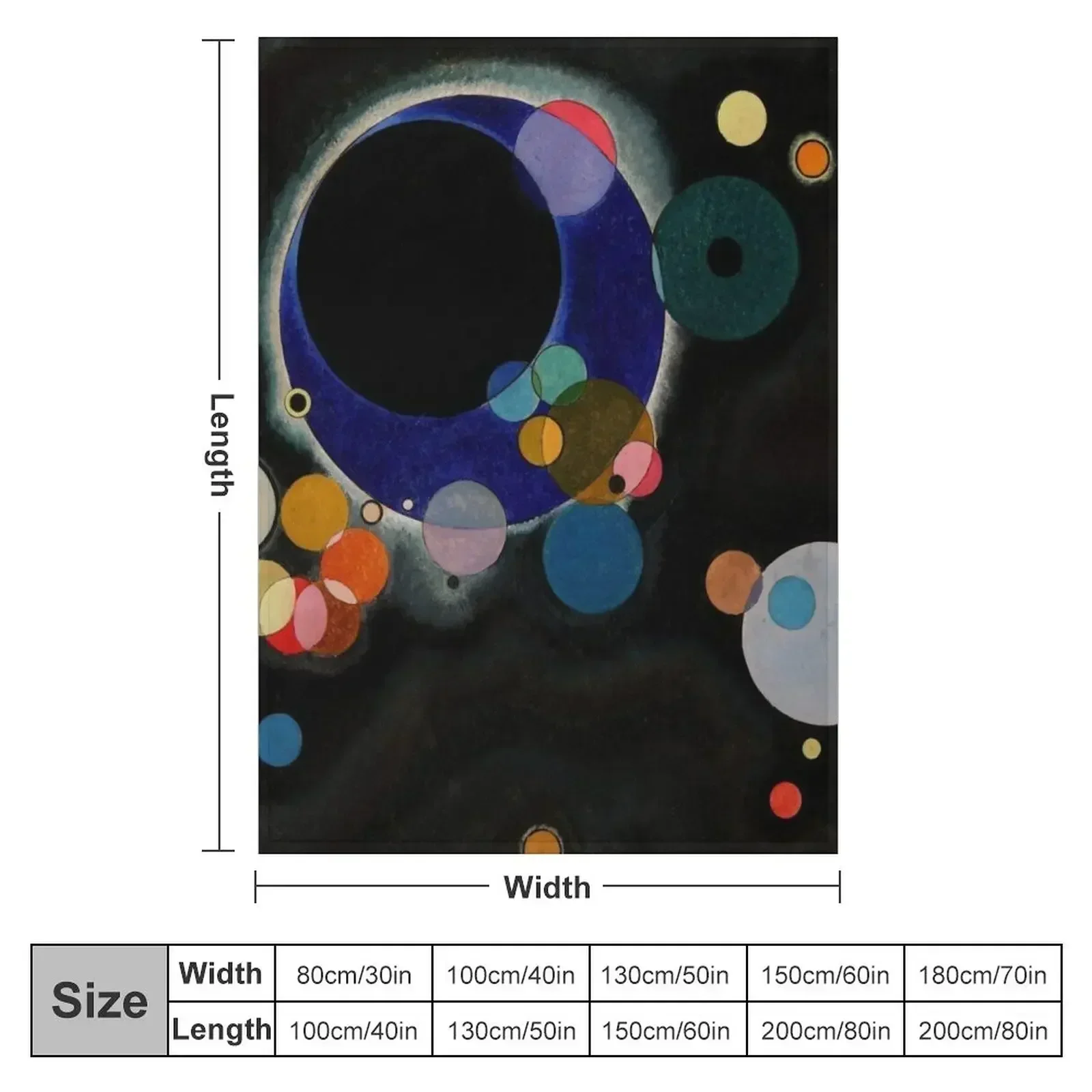 Wassily Kandinsky - Several Circles - Bauhaus Art Throw Blanket couch cozy soft plush fuzzy picnic outdoor blanket