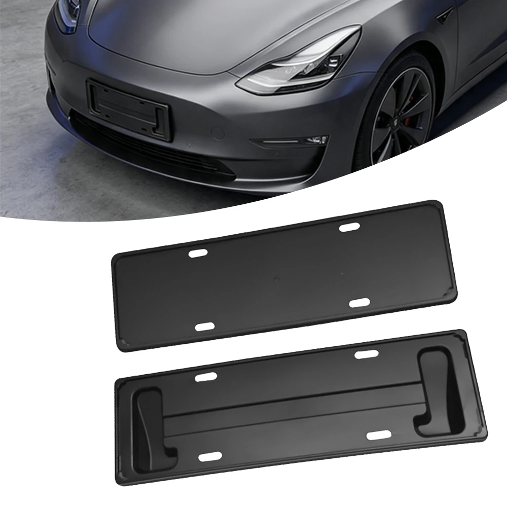 2PCS License Plate Frame Auto Accessories Waterproof Holder Number Plate Mount ABS For Tesla Model YL Y Juniper Launch 2025 2026