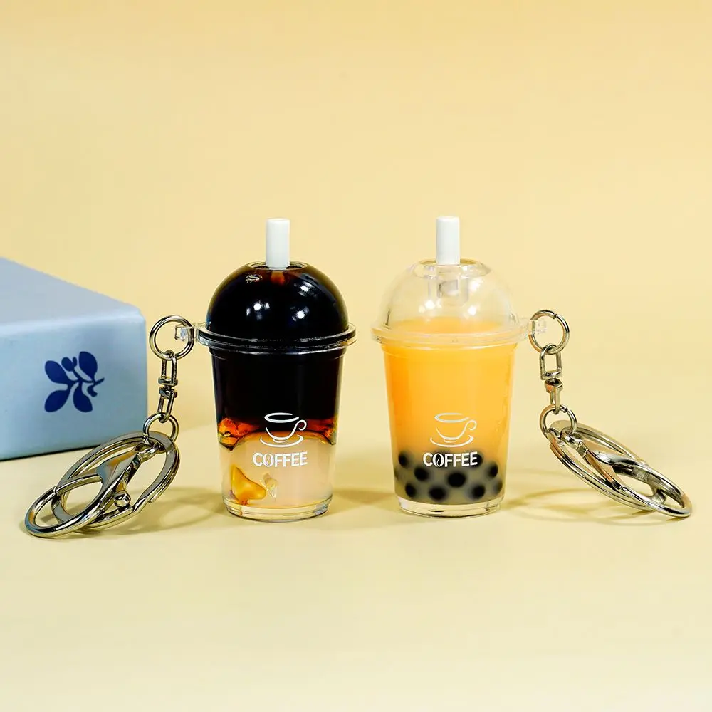 

Creative Milk Tea Keychain Mini Iced Americano Coffee Cup Keyring Cute Bag Phone Charm Small Gift for Friends