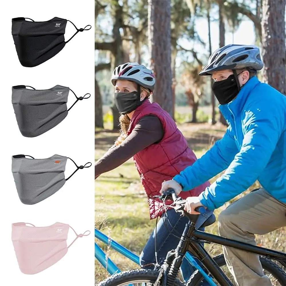 UV Face Shield Washable Reusable Sun Protection Face Mask Breathable Ice Silk Face Cover for Motorcycle Running Riding Exercise