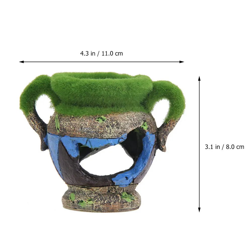 Aquarium Resin Decoration Hollow Cave Ornament for Fish Tank Natural Looking Hideout Shelter Stress Relief Vivid Landscape