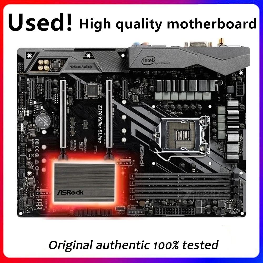 For ASRock Z370 KILLER SLI/AC SLI Desktop Motherboard For Intel Z370 Z370M DDR4 LGA 1151 Original Desktop Used Mainboard