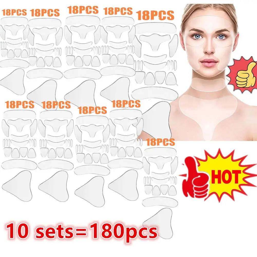 

10x Reusable Silicone Patches Anti Rimpel Pads Silicone Wrinkle Removal Sticker Face Forehead Neck Eye Sticker Skin Care Patch