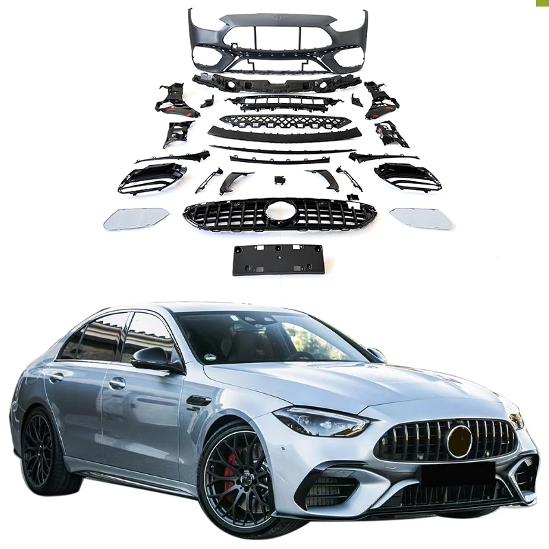 

STLF2023Year New C Class W206 Front Bumper C200 C300 C400 Upgrade C63 Style Car Bumpers W206 C63 Front Bumper Grill Bodykit
