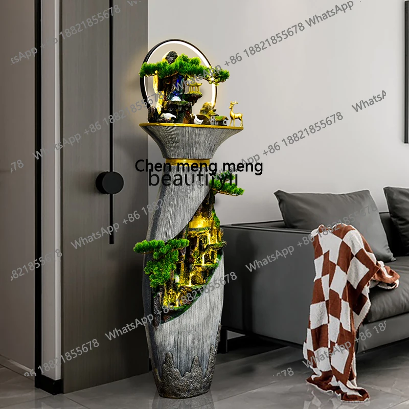 

Fountain entry water feature feng shui wheel rockery living room entrance ornament floor decoration housewarming gift H